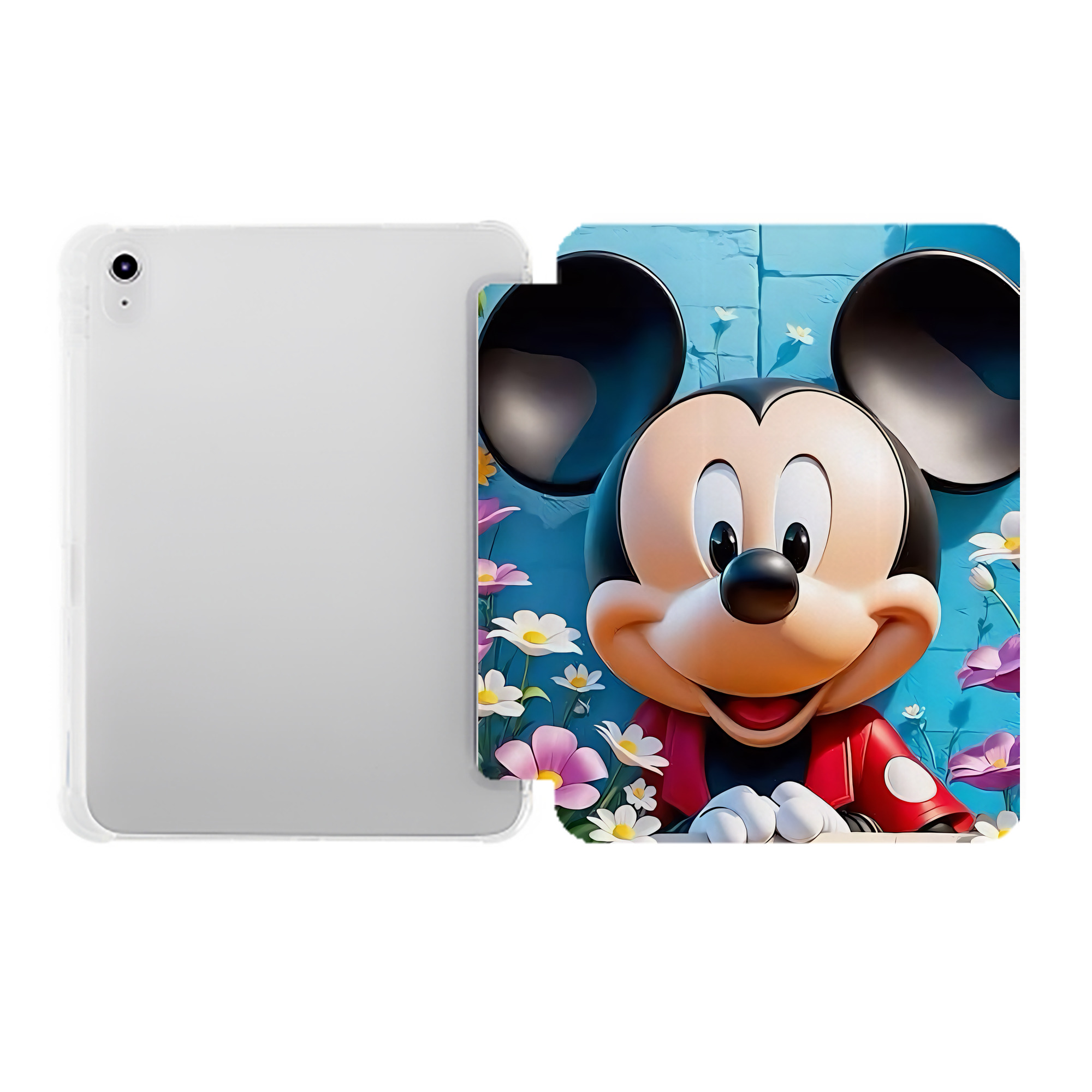 （画像用） ミッキーマウス Mickey Mouse IPad ケース ペン収納付き 三つ折りスタンド PUレザー×シリコン 対応機種9.5/10.5/10.9インチ